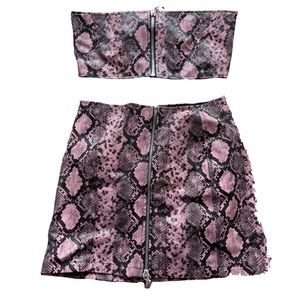 Ragged Priest Bandeau Top Co-ord Faux Snake Print